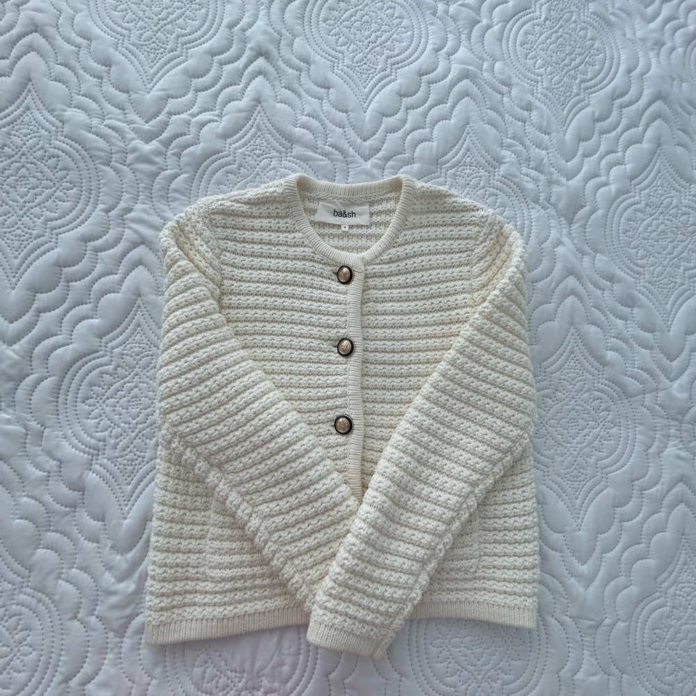 ba&sh Cream Button-Up Cardigan - Picture 4 of 7